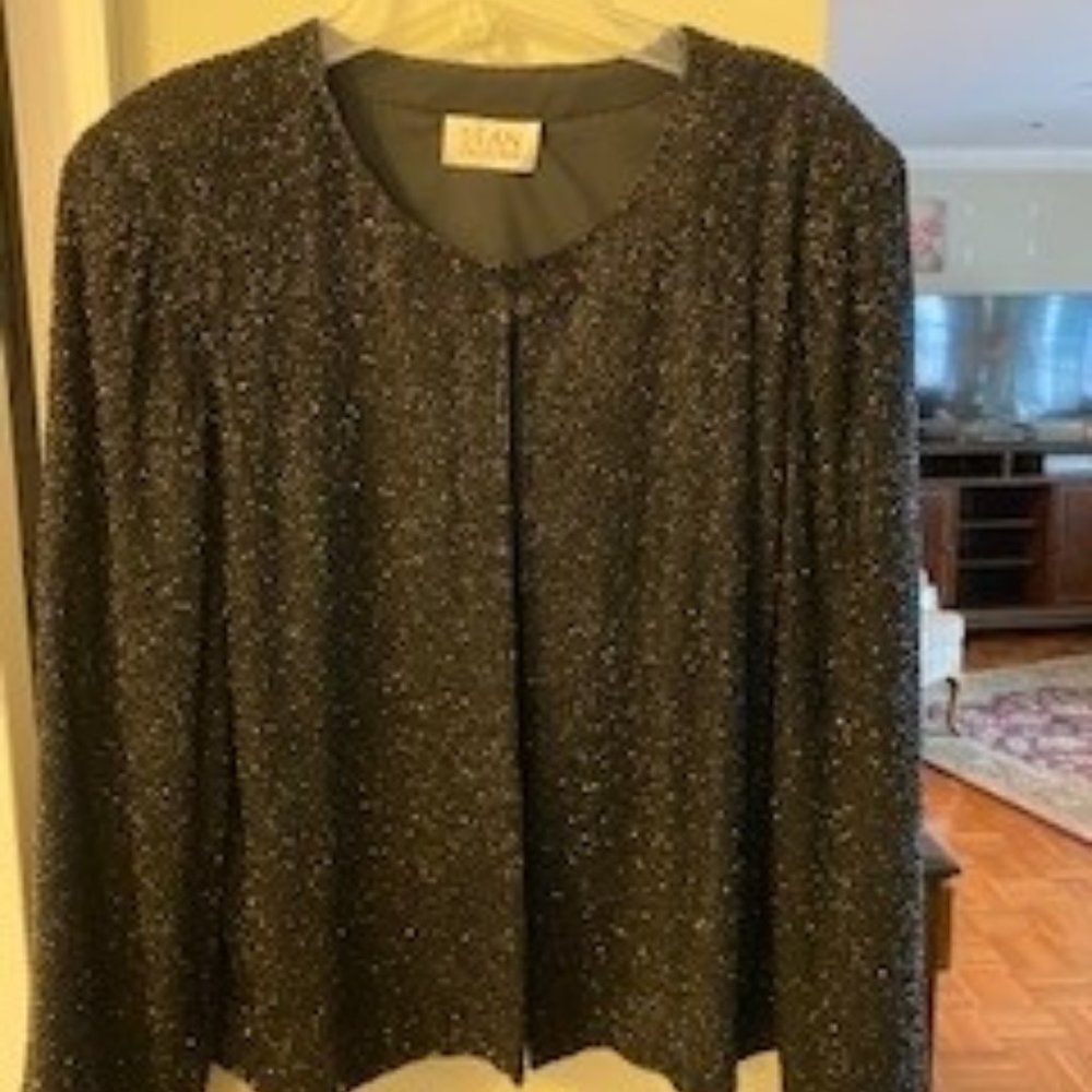 Sean collection, beaded, black dinner jacket, larg